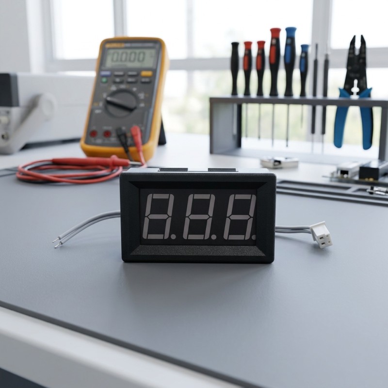 0.56-Inch LED Digital Voltmeter Two-Wire DC4.5V-30.0V Range Reverse Connection Protection IP65 Rated Accuracy Class 2.5