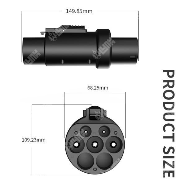 Olink Wholesale 210A EV Adapter Vehicles Charging GBT Adapter Ev Plug Type 2 to GBT for Chinese Version Electric Car EV Adapter
