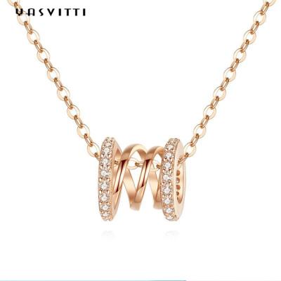 pendente de prata puro de Diamond Studded Necklace Clavicle Waist 18k do aniversário de 2.64g 40cm