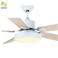 48W 52 montaje de Downrod de la luz de la fan de techo del palo fierro de la pulgada LED