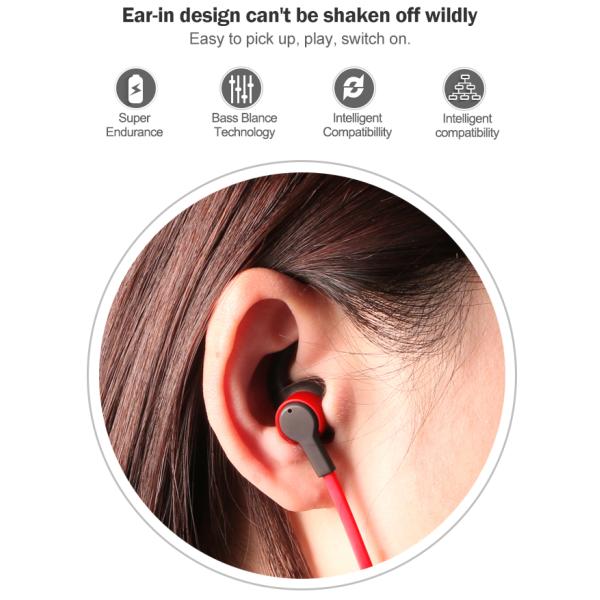 Deep Bass Bluetooth Sport Headset With Mic Wireless Earbuds For Running Sweatproof