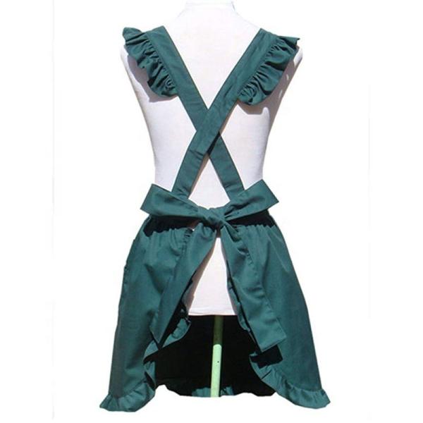 Fashionable Vintage Womens Cooking Apron Bib  72*75cm Green Color Crossback