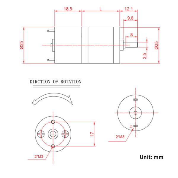 Умный мотор держателя колеса установил мотор уменьшения DC JGA25-310TC 6/12V 16-1818RPM мини