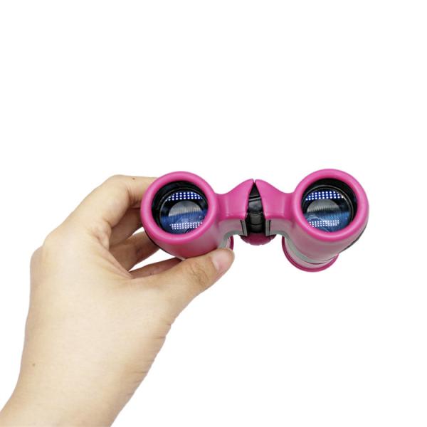 Shockproof Bird Watching 8x21 Kids Binoculars Plastic Pink Binoculars For Star Gazing