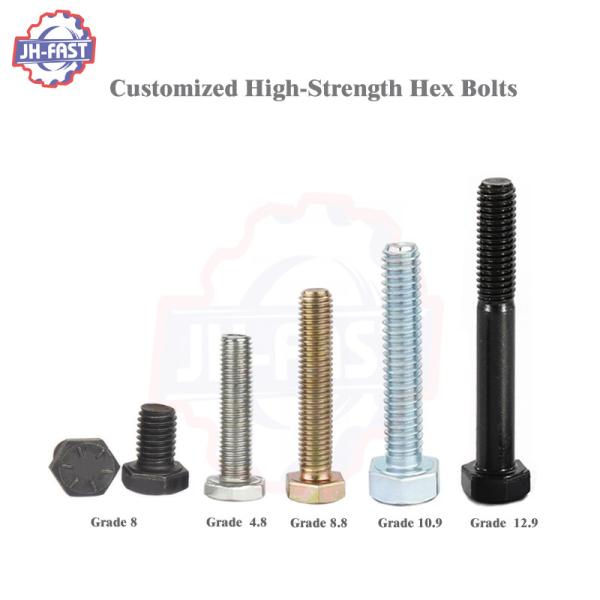 Carbon Steel Fasteners Imperial DIN933 Hex Bolts Boulons M5 M6 M8 M12 Fine Thread