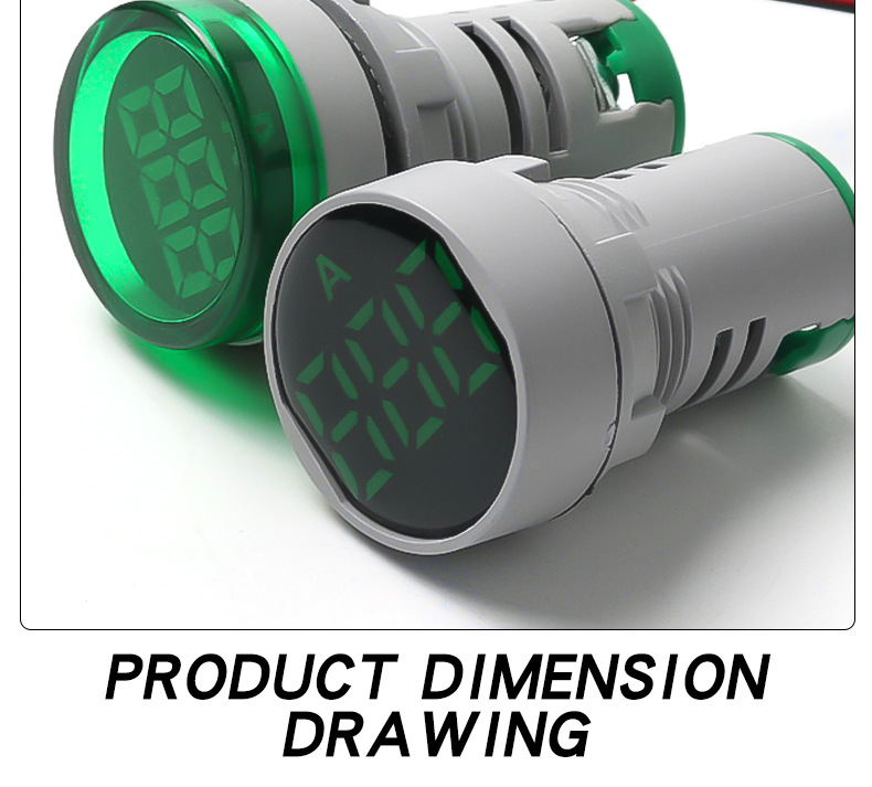 Digital LED Ammeter AD16-22AM Mini Open Hole Current Meter with Indicator Light Small AC Panel Meter