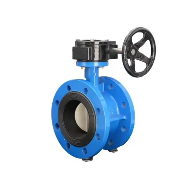 EN 1092-2 DN600 Double flanged hand turbine cast iron butterfly valves