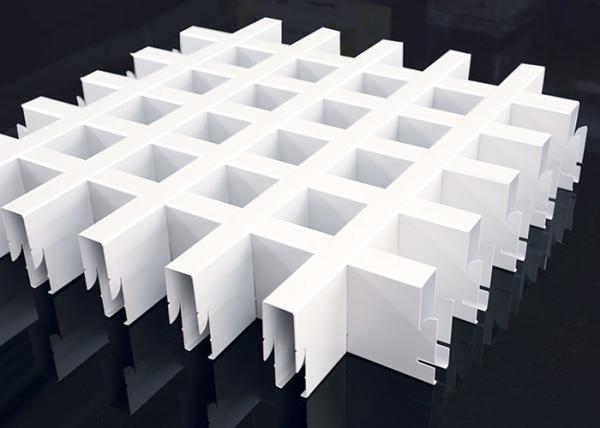 PE Powdercoated Metal Ceiling Tile Grid  100x100MM For Supermarket Decoration