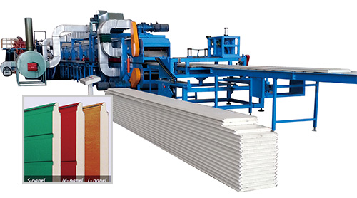 50mm Thickness 50Kg/M3 PU Sandwich Panel Production Line