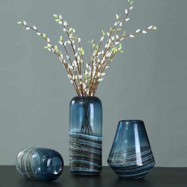 Polished Lead Free Household Craft Glass Flower Vase