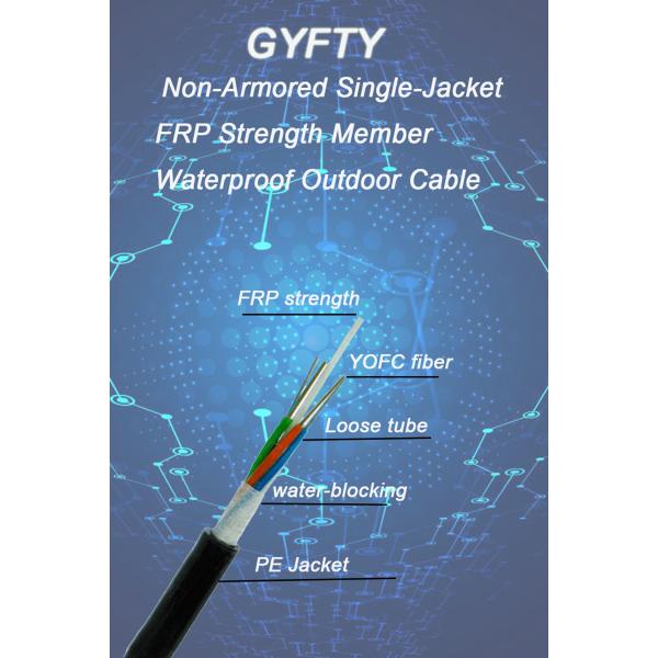 Грызун кабеля оптического волокна G652D GYFTY на открытом воздухе не металлический, который сели на мель анти-