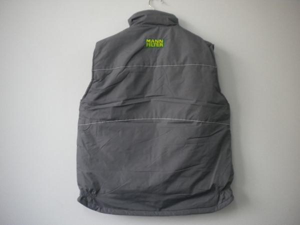 winter vest,  warm waist coat, grey, S-3XL, pongee outer, paded lining