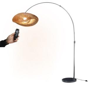 Dimmable Led Rattan Bamboo Light Shade Wicker Switch Control