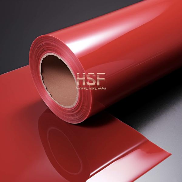 Film de libération de PE rouge opaque de 60 μm, séché aux UV en silicone, destiné à la protection et à l'emballage, aux rubans, à l'étiquetage et aux graphiques