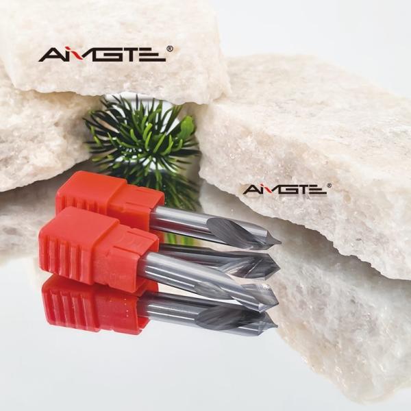 2 Flute Carbide Chamfering Tool 90 Degree Carbide Chamfer Bit 6mm Center Cutting For Steel Aluminum