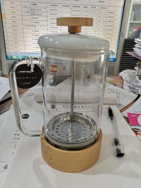Êmbolo de café de vidro de borosilicato alto da Amazon Prensa francesa ouro rosa quente aço inoxidável