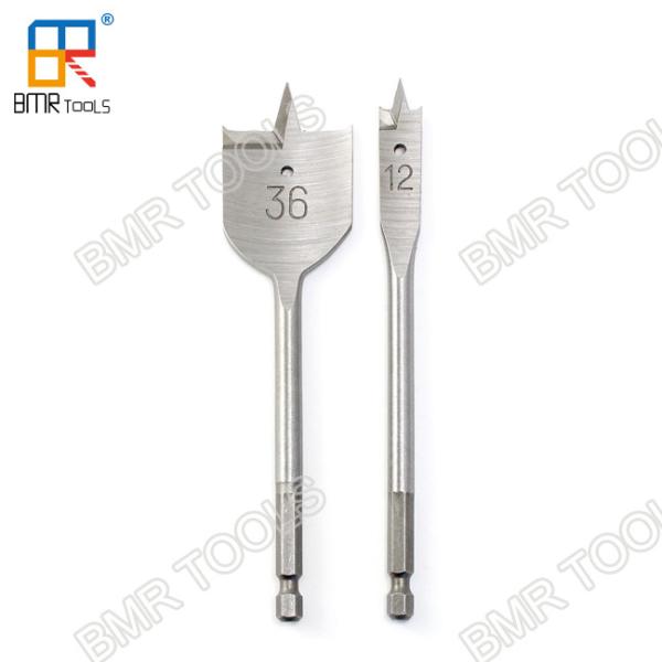 BMR TOOLS Inustrial use bright finishing wood drill bit flat type weld shank in inch size 1/4 to 1-9/16