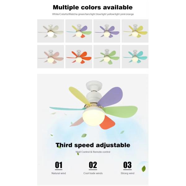 Small Size Flower Fan Light Solar Mini Ceiling Lights With Fan and Support Dimmer Yes