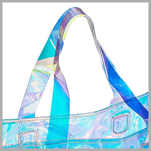 Reflective laser PU leather bag, Iridescent Tote, Fashion Holographic Handbag, Privacy Bag, Stadium Work Bag