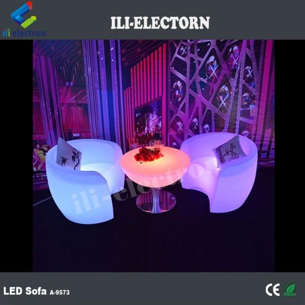 Commercial PE Plastic LED Glow Furniture , Illuminated LED Lounge Sofa