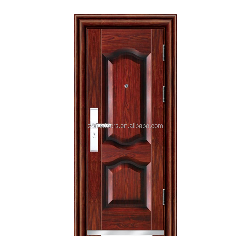 Turkish Style Armored Steel Metal Door Single Design Anti-theft Exterior Front Entrance Security Doors for House With Smart Lock