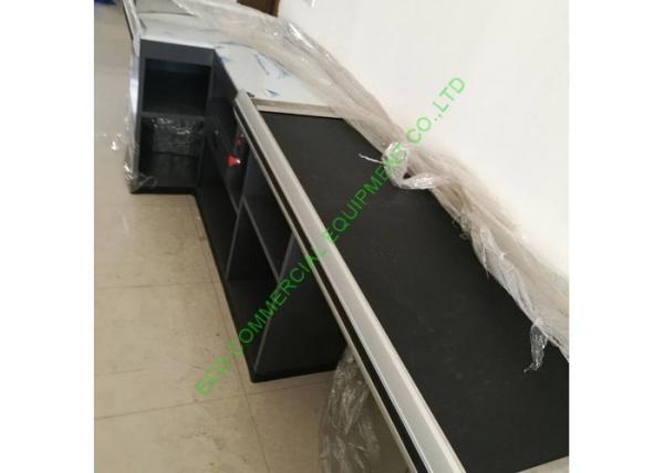Unique Design Cash Register Checkout Counter With Motor Belt For Supermarket