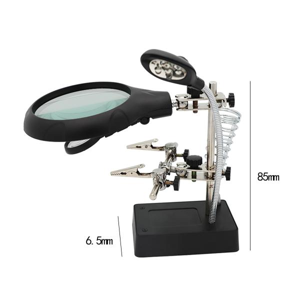 Лупа TOKTOS для верстака с зажимом объектива света 3.5X-12X СИД вспомогательным