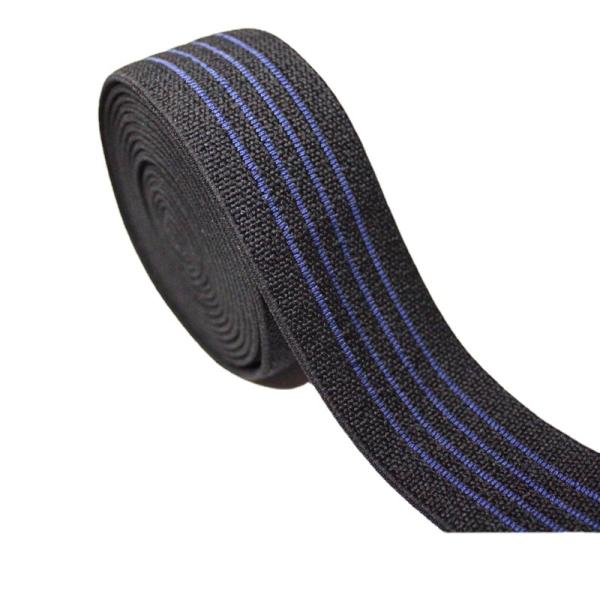 Черная 2 см полиэстерная эластичная лента плоская плетённая полосатая эластичная лента
