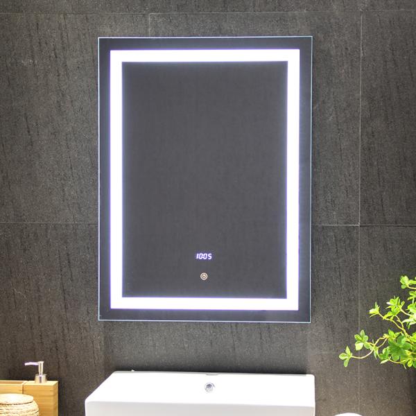 Smart Touch Sensor Anti-fog Led Mirror For Hotel Bathroom With Silver Lenses Material
