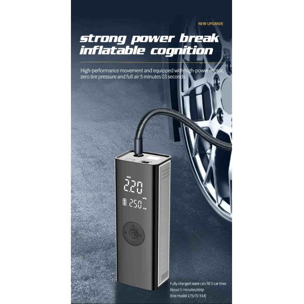 Smart Portable Cordless Tire Inflator Air Pump For Car Bike Motorcycle
