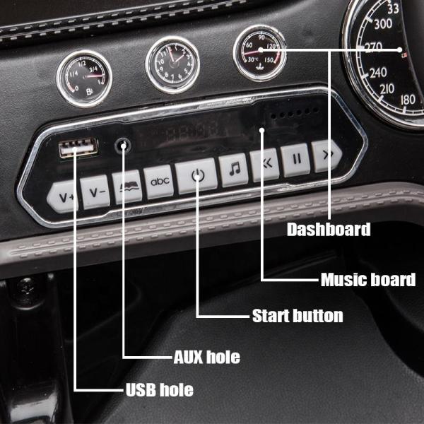12V Battery Operated Licensed Ride On Car with Remote Control and Leather Seat