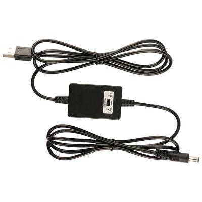 2A Corrente de saída 1,5m USB A macho para DC5521 Convertidor 12V DC para 5V/9V/12V Step Up Cable