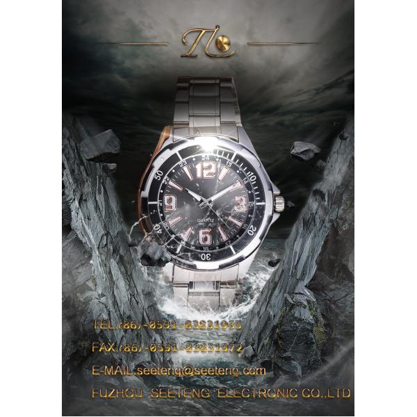 Classic business style watch men watch with stainless steel band