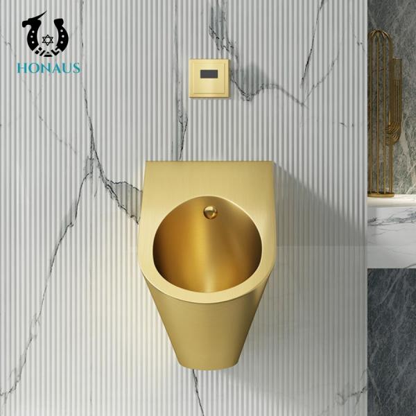 Customizable Gold Stainless Steel Male Toilet Urinal Wall Mounted Waterless Sensor