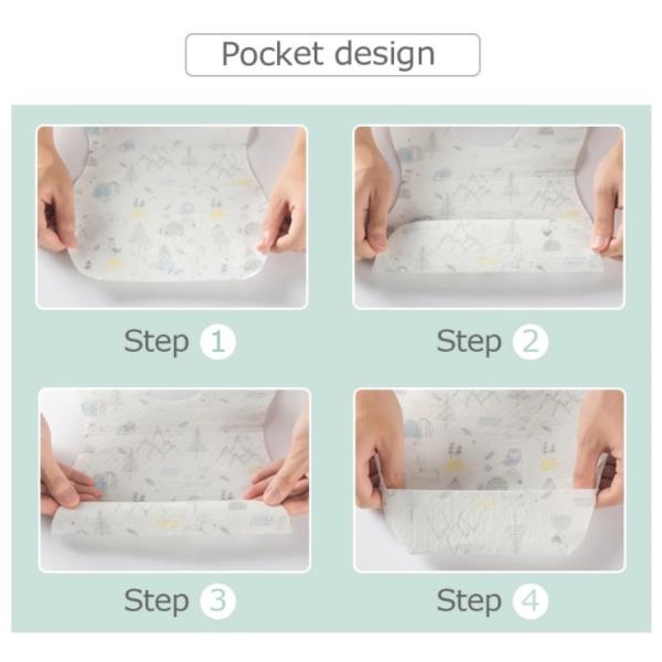 Eco Friendly Waterproof Disposable Baby Bib PE Film Material