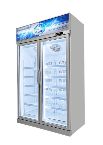 R134a Upright Glass Door Display Freezer Seafood Refrigerator 953L