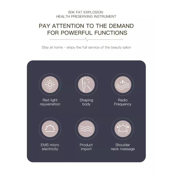 ручки жирный горя ваяя RF портативной машинки 3 кавитации 80K уменьшая машину