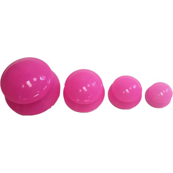 os copos da massagem do silicone 4pcs limpam a caneca dobrável do silicone da massagem da sução retrátil