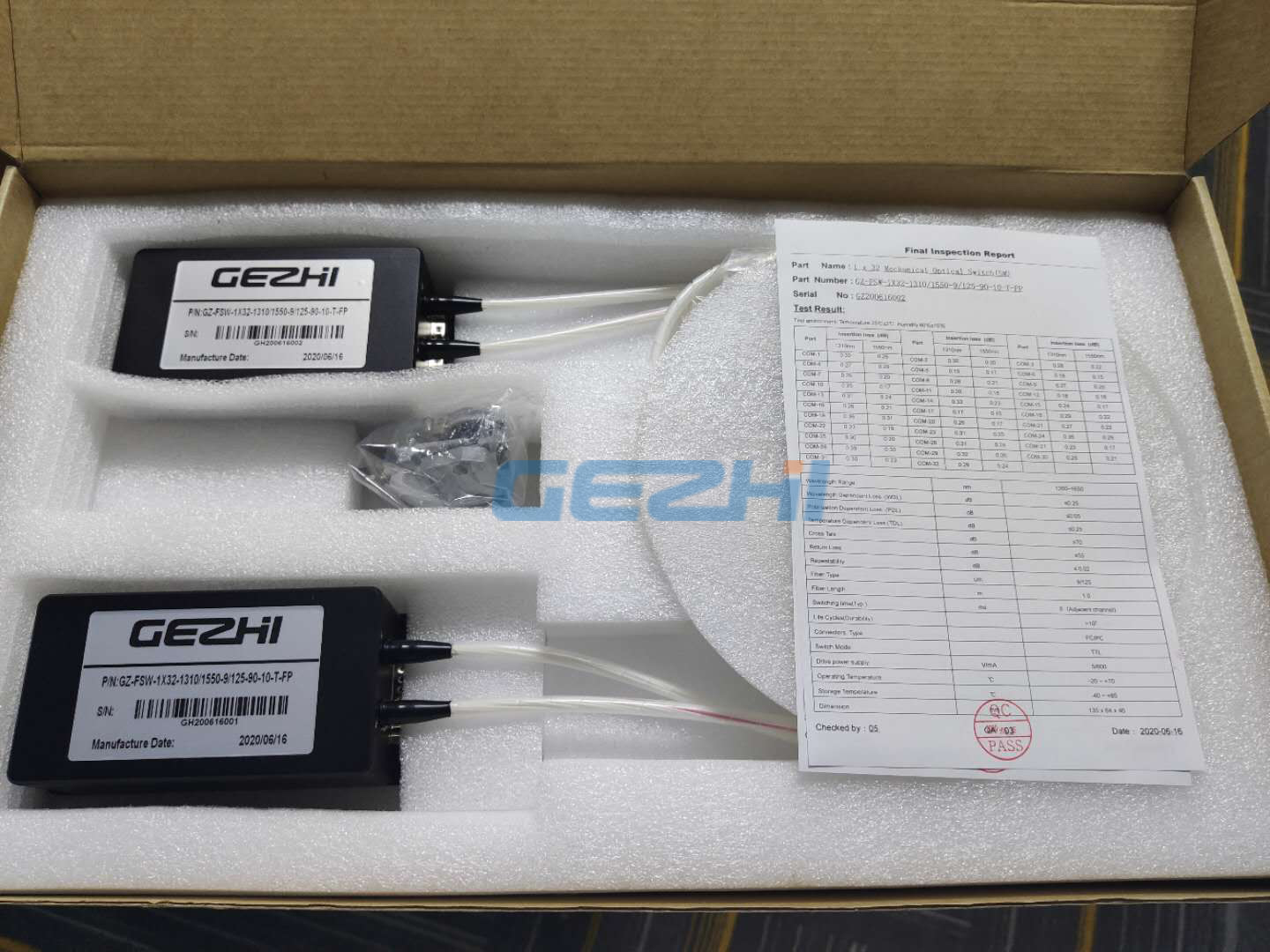 Переключатели волокна интерфейса 1x32 SM 500mW 1650nm TTL оптически