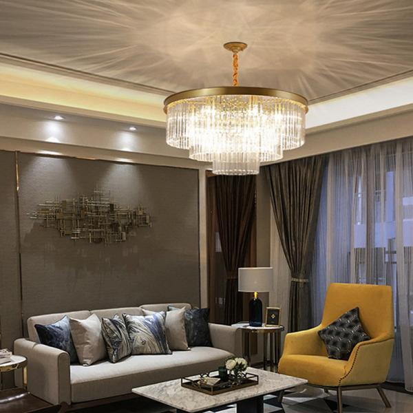 Люстры AC85 Кристл современного золота привесные светлые роскошные - 265V