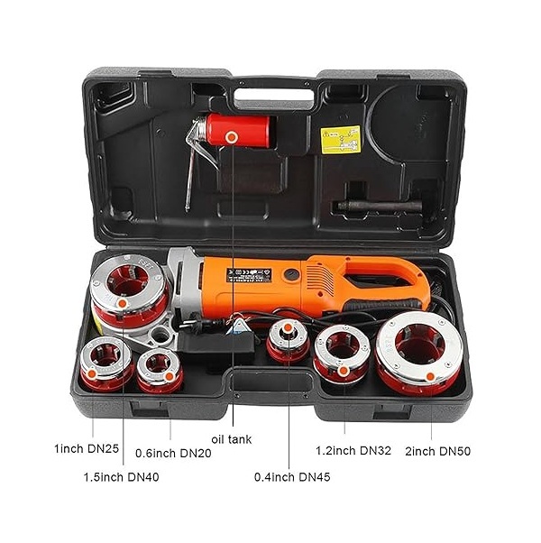 2300W Portable Pipe Threader 1/2-2 Inch Electric Handheld Threading Machine with 6 Dies