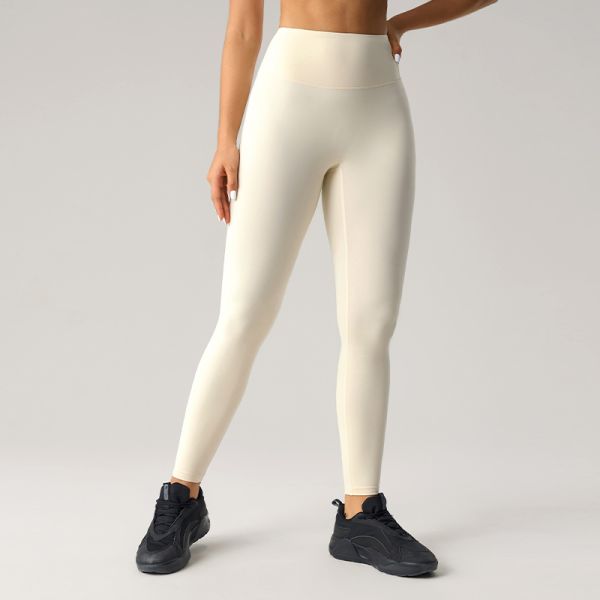 79% Nylon 21% Spandex Full Length High Waisted Leggings Slim Fit For Yoga Gym