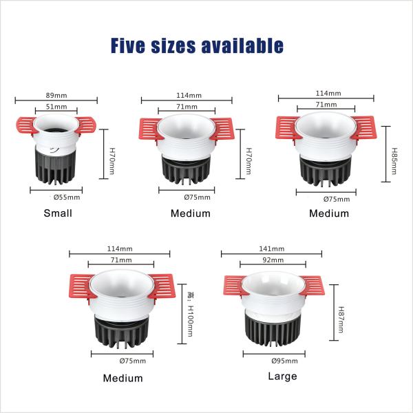 Round Led Downlights For Kitchen Ceiling 85-265V Recessed 7W Power