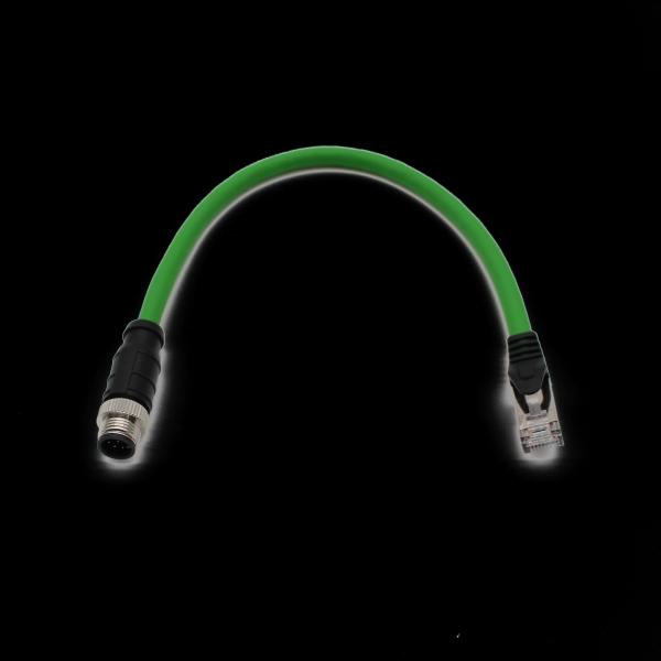 High-Speed M12 X Coded 8pin to RJ45 CAT6A Cable IP67 Shielded