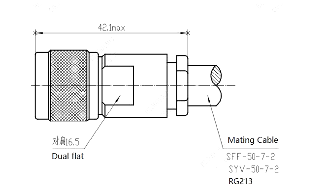 N Type Male Plug RF Coaxial Adapter Connector Suitable for Cable RG213
