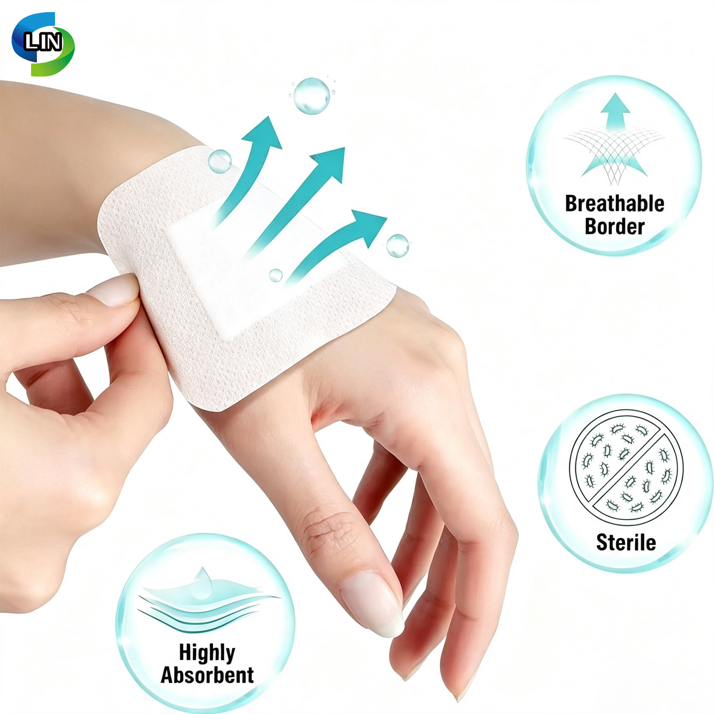 Disposable medical dressing - Low Adherent Wound Dressing with EO Ethylene Oxide Sterile and 5cm × 5cm size for Class I Medical Devices