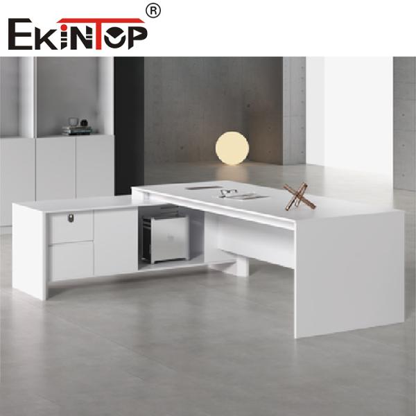 Белый современный MDF l стола офисной мебели сформировал исполнительный стол