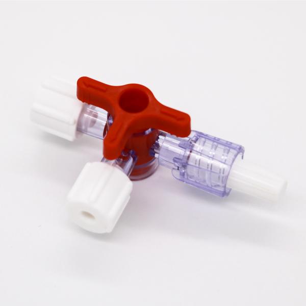 Torneira de regulagem branco azul vermelho da maneira do PE três do ABS do PC do PE do OEM das válvulas de escape da segurança