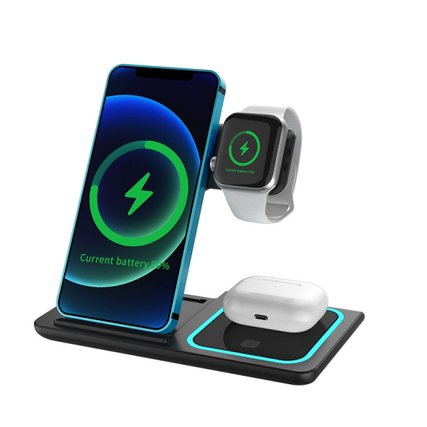 Phone Watch Earbud Charger Universal Wireless Charging Station for Smartphones Smartwatches Earbuds Providing Safe and Power Delivery