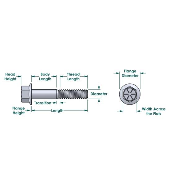 ISO M8x40 Hex Head Flanged Titanium Screws GR5